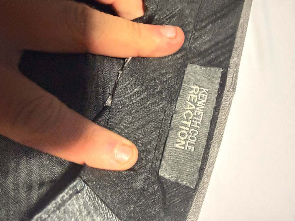 Kenneth Cole Reaction Men's 34 x 30 Grey Flat Front Dress Pants - Picture 5 of 7